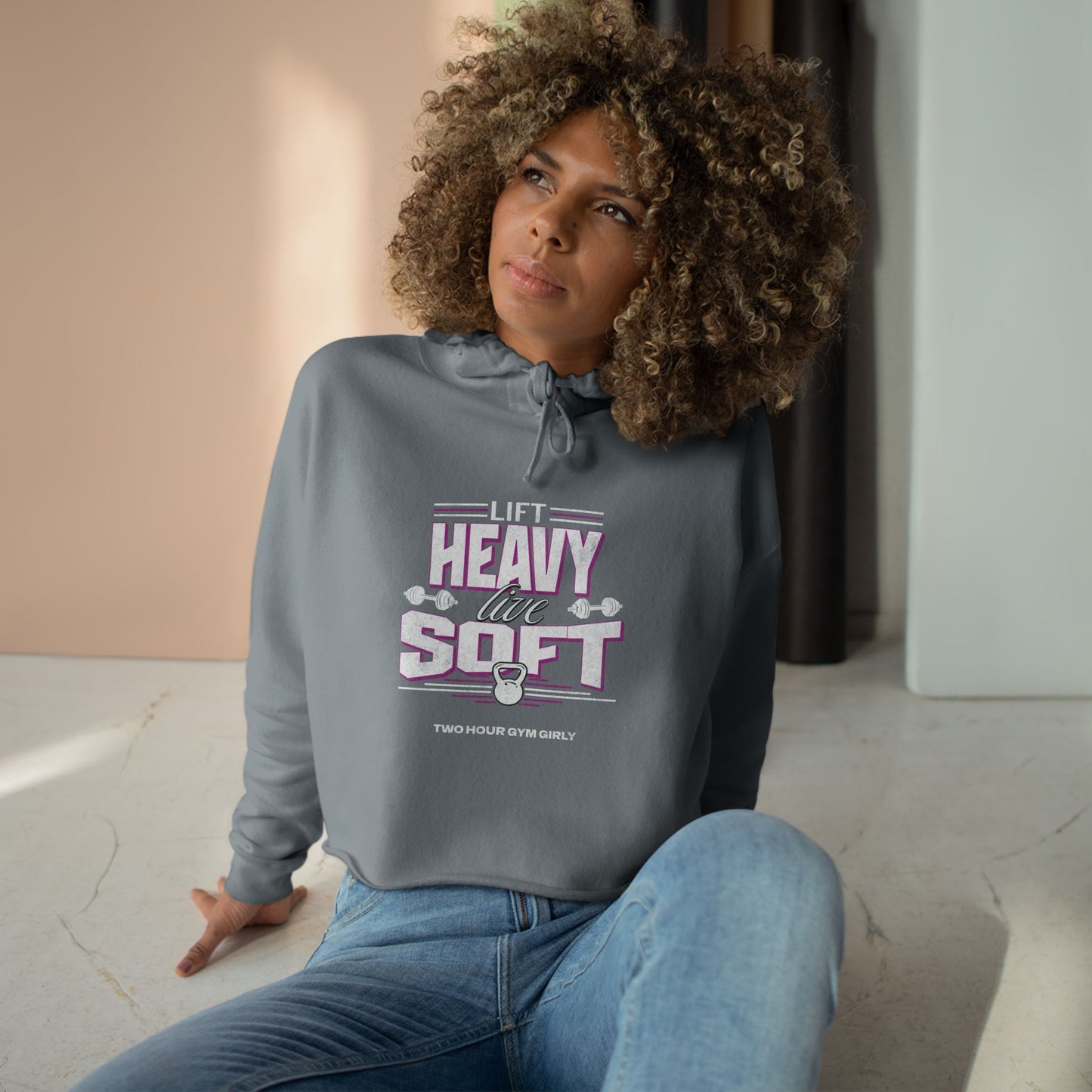 Lift Heavy, Live Soft Crop Hoodie